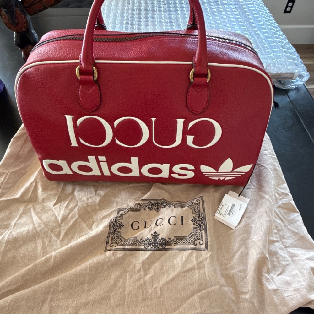Adidas gucci red duffle bag 702422 - Picture 2 of 4